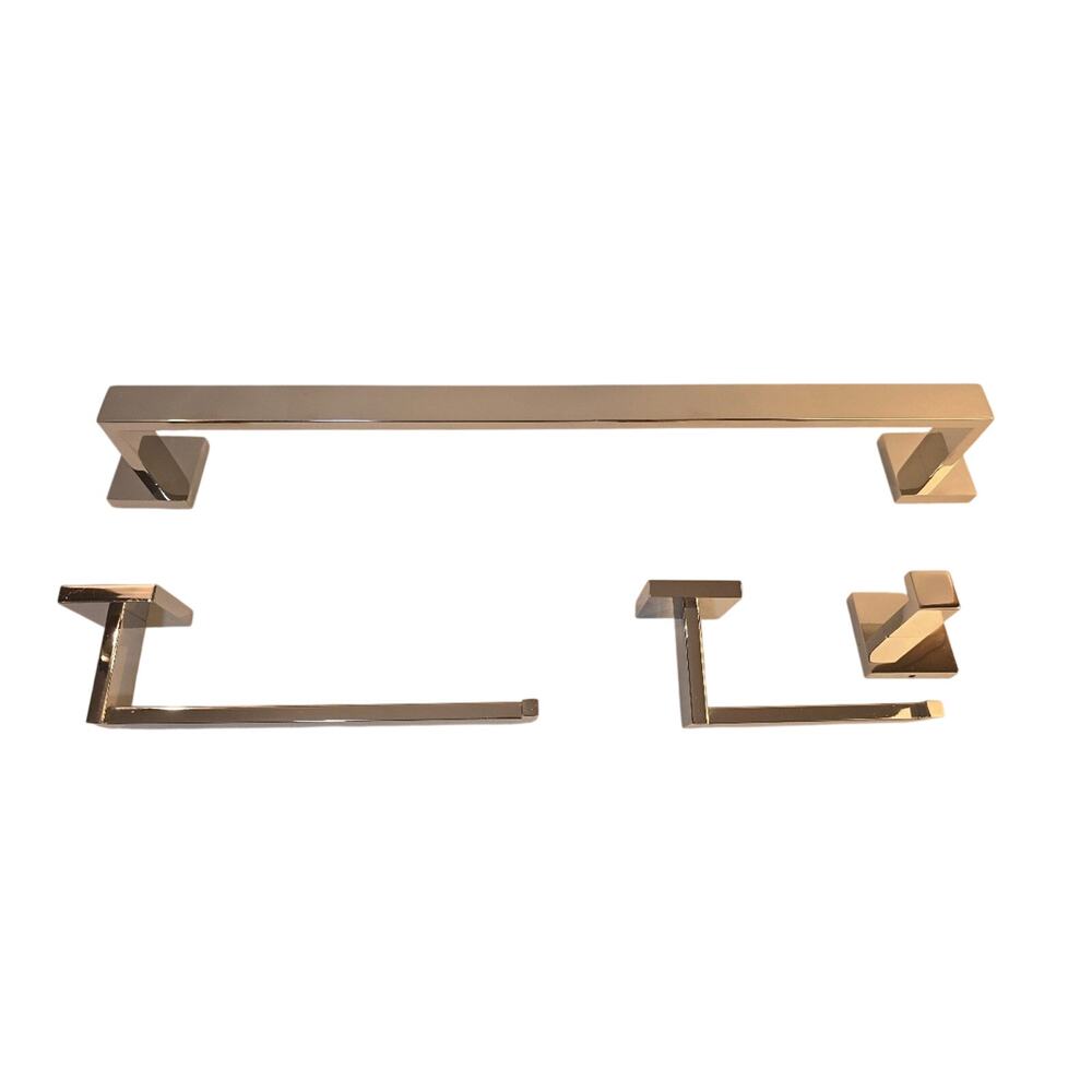 Bathroom Hardware Sets 4pc Chrome Towel Bar & Accessories
